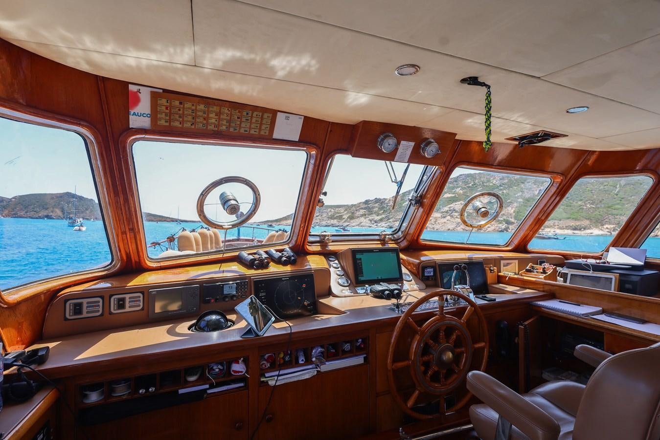 inside of a vehicle aboard SISSI Yacht for Sale
