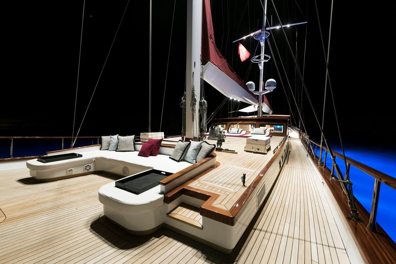 a model of a boat on a deck aboard THAT'S AMORE Yacht for Sale