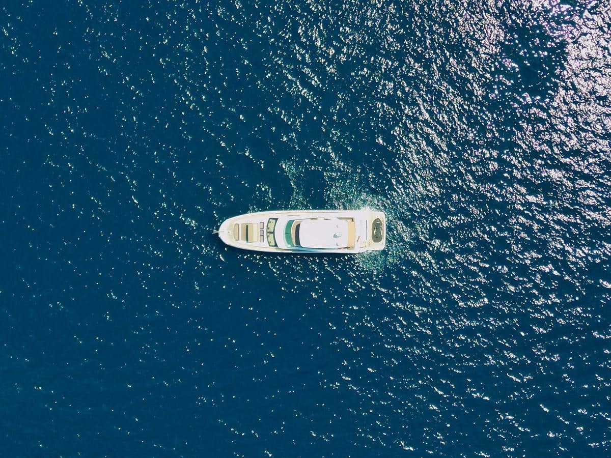 a white letter in the sky aboard ENDLESS SUMMER II Yacht for Sale
