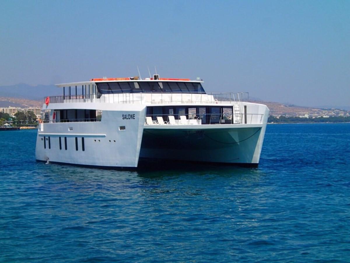 a large white boat in the water aboard SALONE Yacht for Sale
