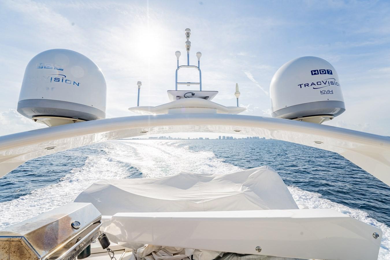 a few satellite dishes on a ship aboard HALF MINE Yacht for Sale