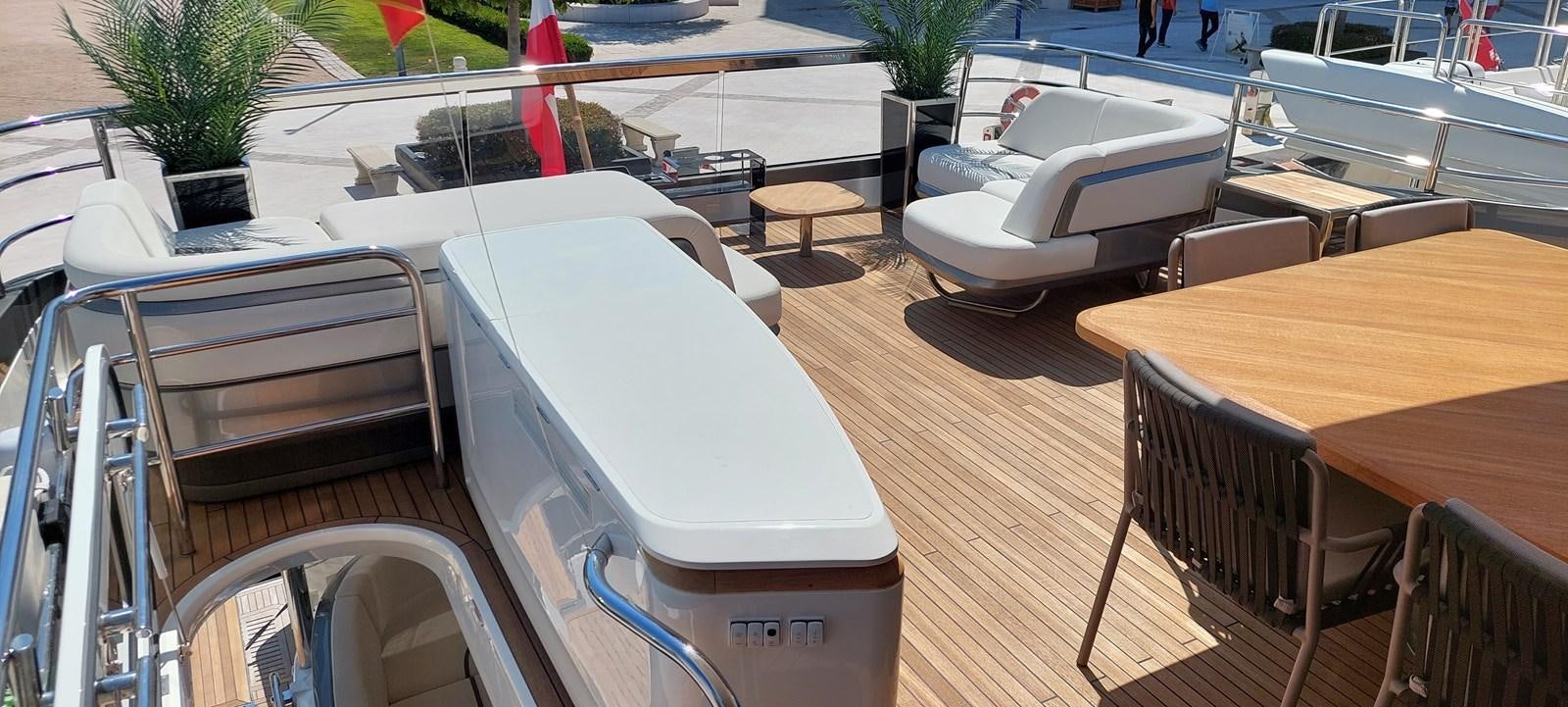 a boat on a deck aboard PERLA Yacht for Sale