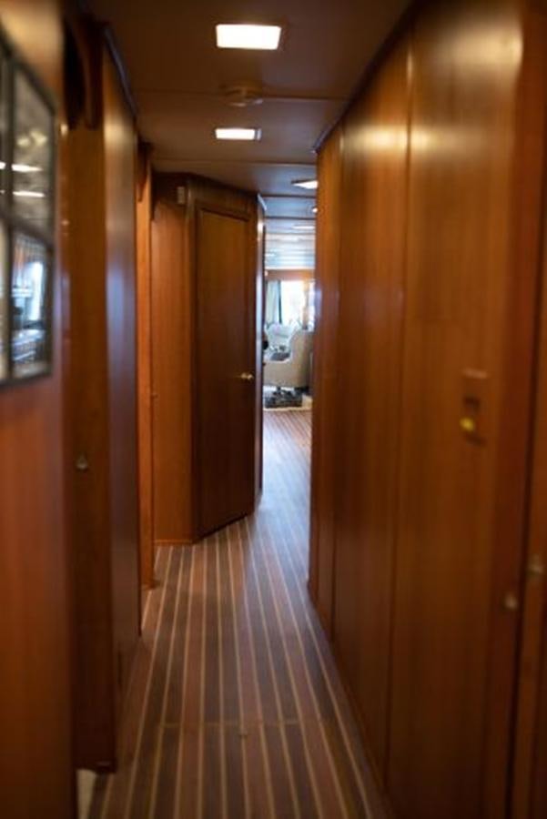 a hallway with doors aboard 88 LAZY DAYS BEACHEM Yacht for Sale