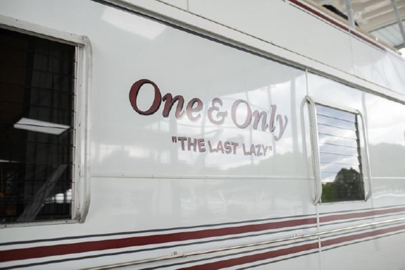 a sign on a train aboard 88 LAZY DAYS BEACHEM Yacht for Sale