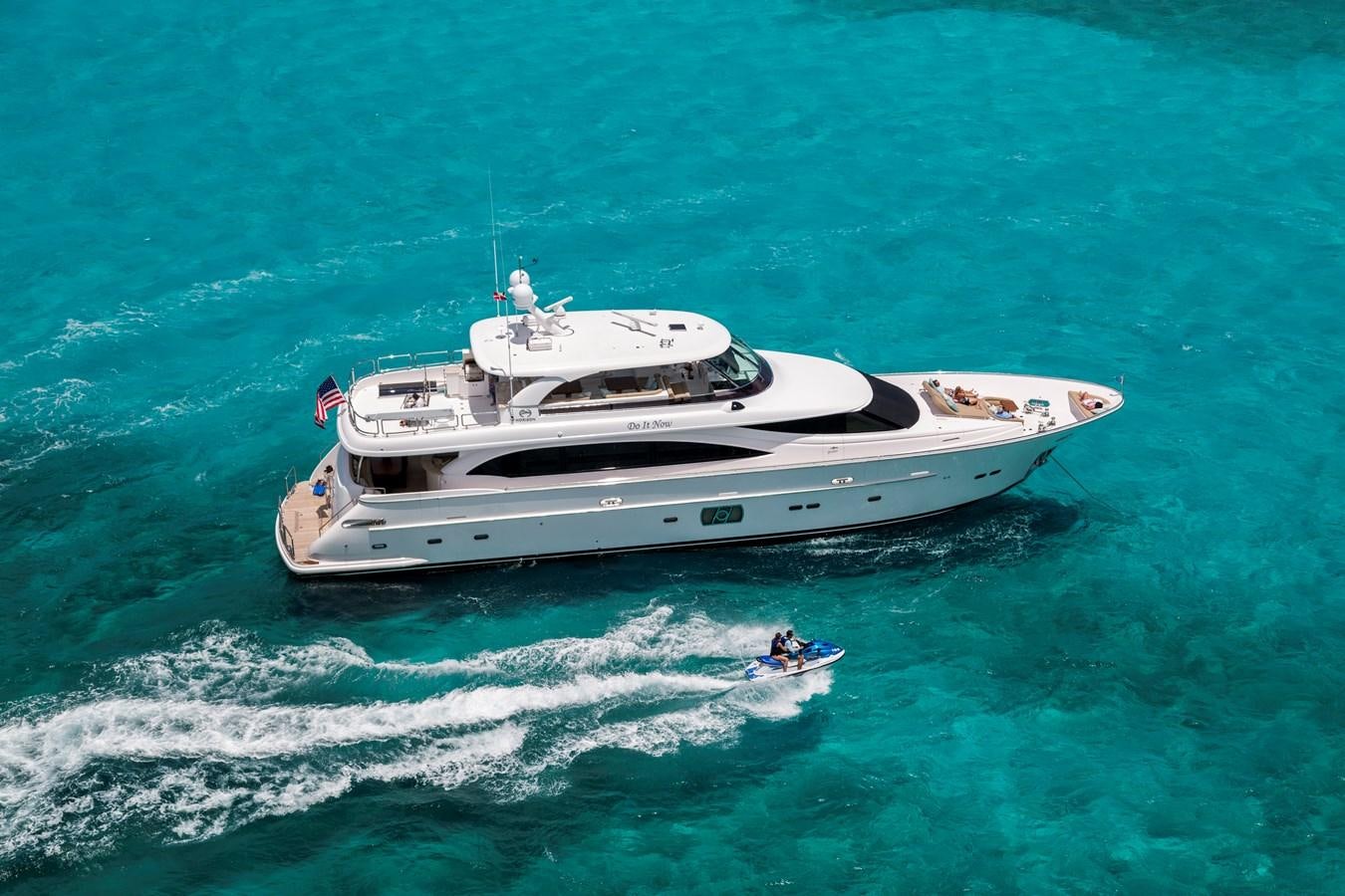 a boat in the water aboard HORIZON E100 Yacht for Sale