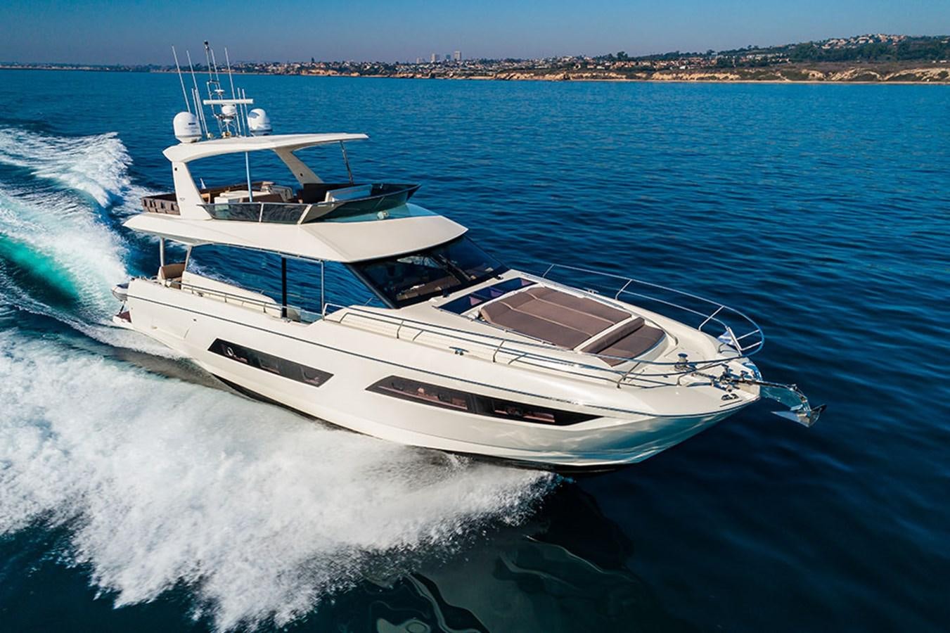 a boat on the water aboard 2018 PRESTIGE 680 Yacht for Sale