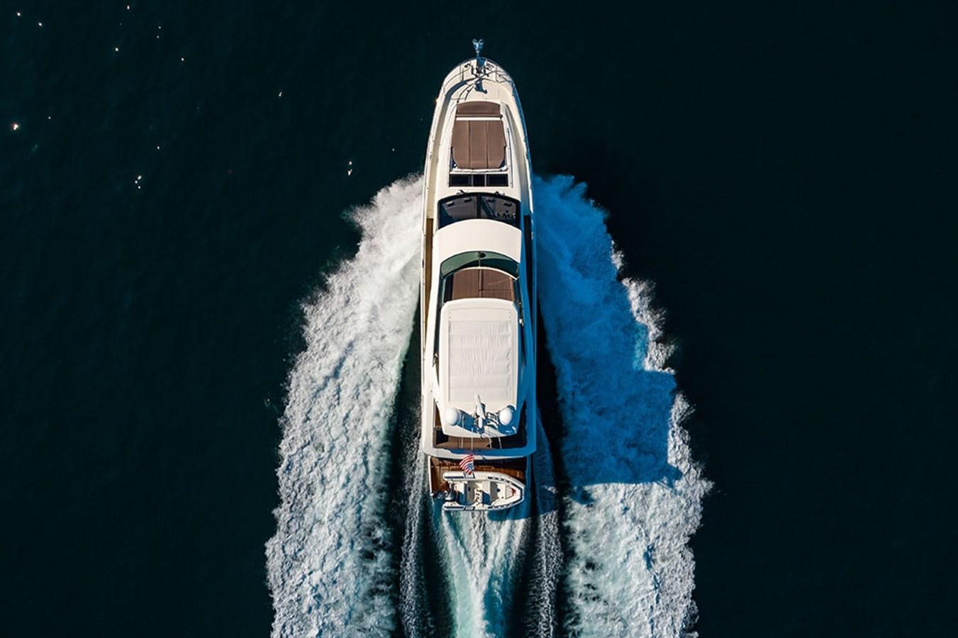 a rocket taking off from the ocean aboard 2018 PRESTIGE 680 Yacht for Sale