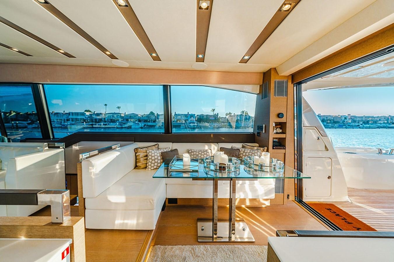 a room with a view of the ocean and the ocean aboard 2018 PRESTIGE 680 Yacht for Sale