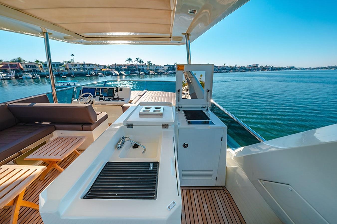 a boat on the water aboard 2018 PRESTIGE 680 Yacht for Sale