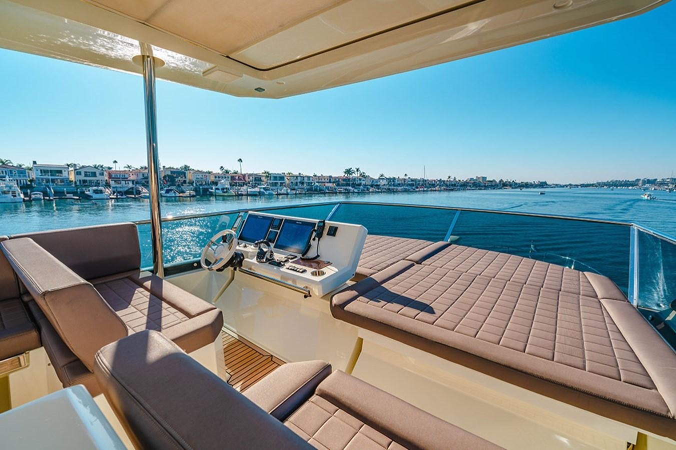 a boat on a deck aboard 2018 PRESTIGE 680 Yacht for Sale