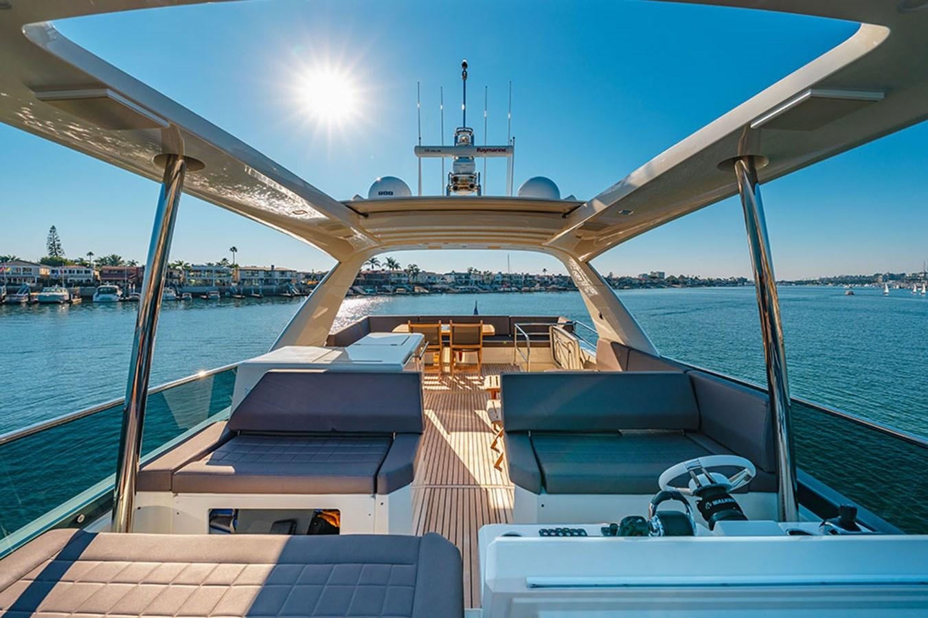 a boat on the water aboard 2018 PRESTIGE 680 Yacht for Sale