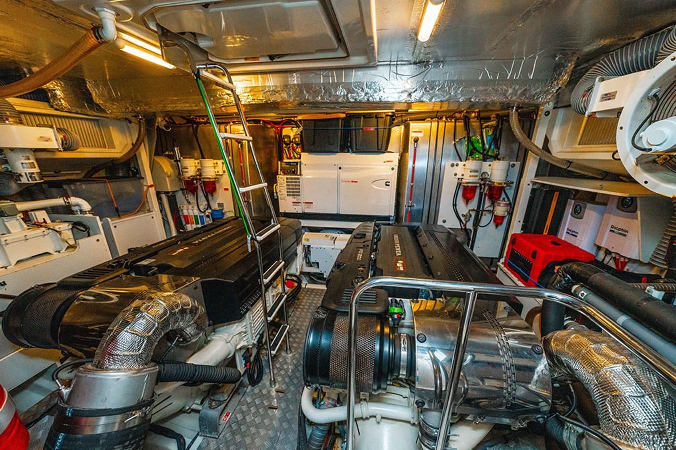 a large room with machinery aboard 2018 PRESTIGE 680 Yacht for Sale