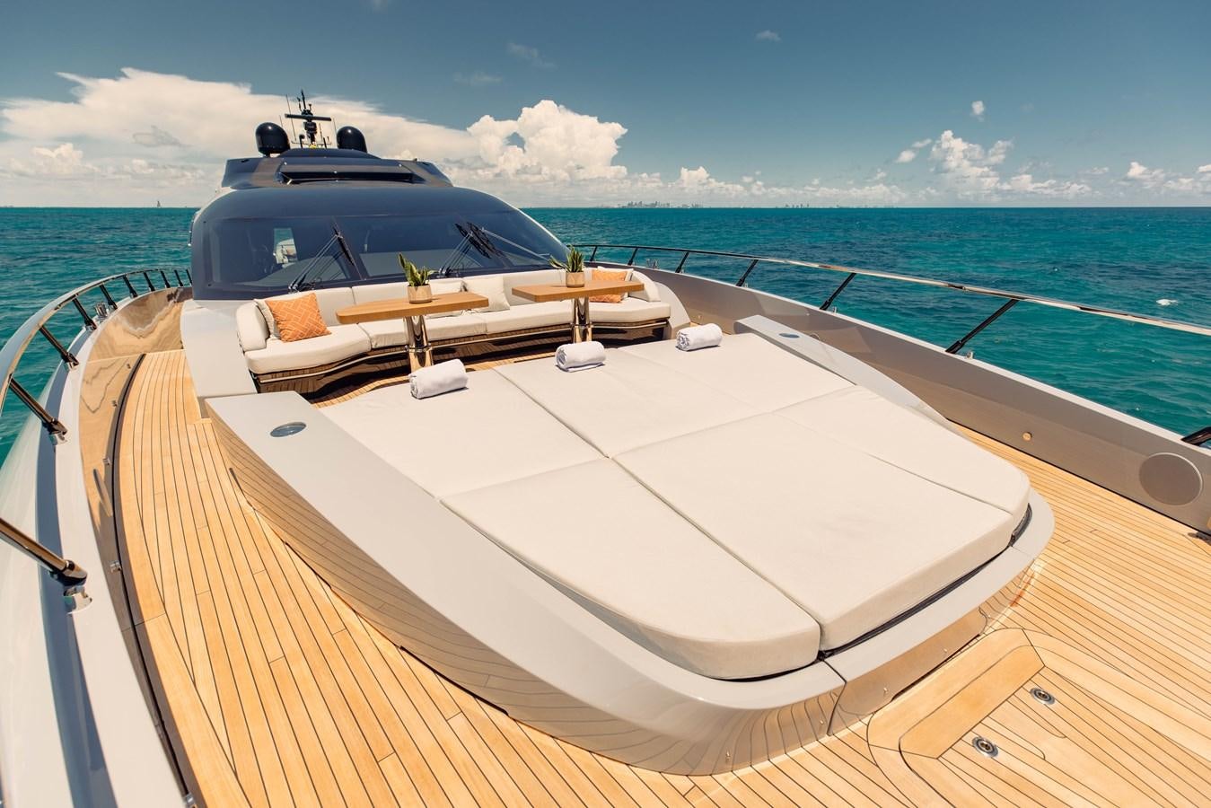 a boat on a deck aboard OFFLINE Yacht for Sale