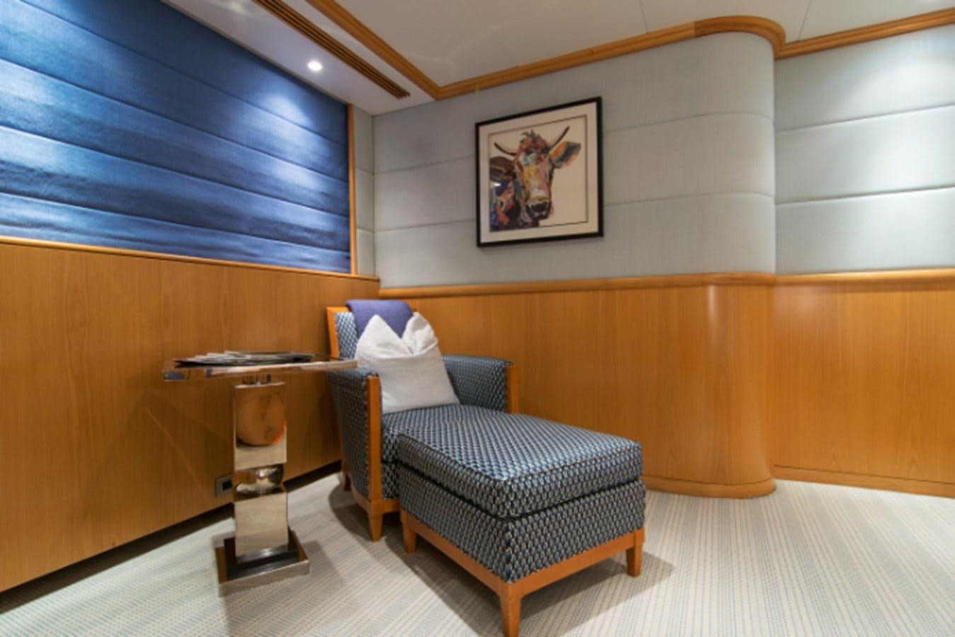 a bed in a room aboard 4*PUPPIES Yacht for Sale
