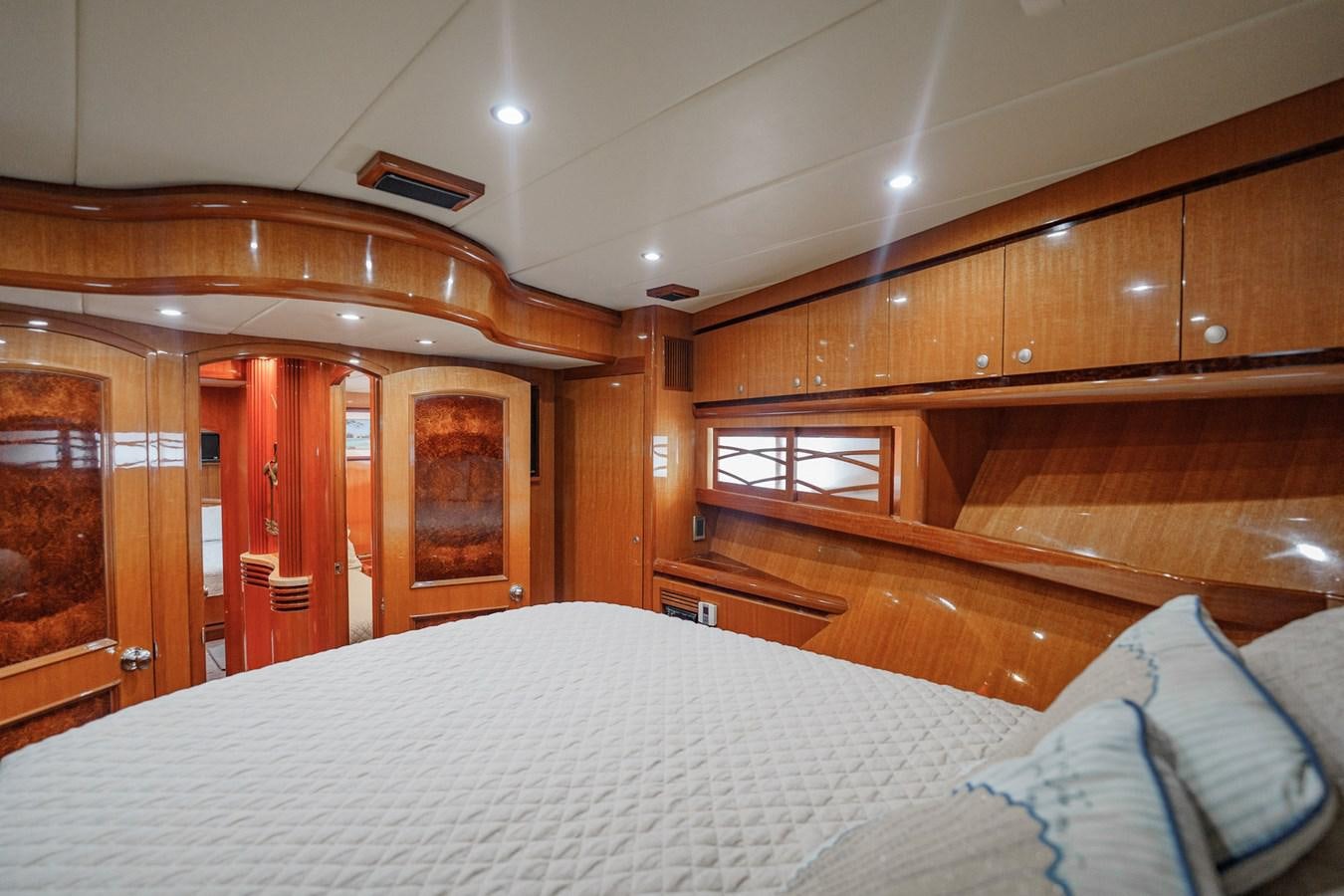 a large wooden cabin aboard THREE OF A KIND Yacht for Sale