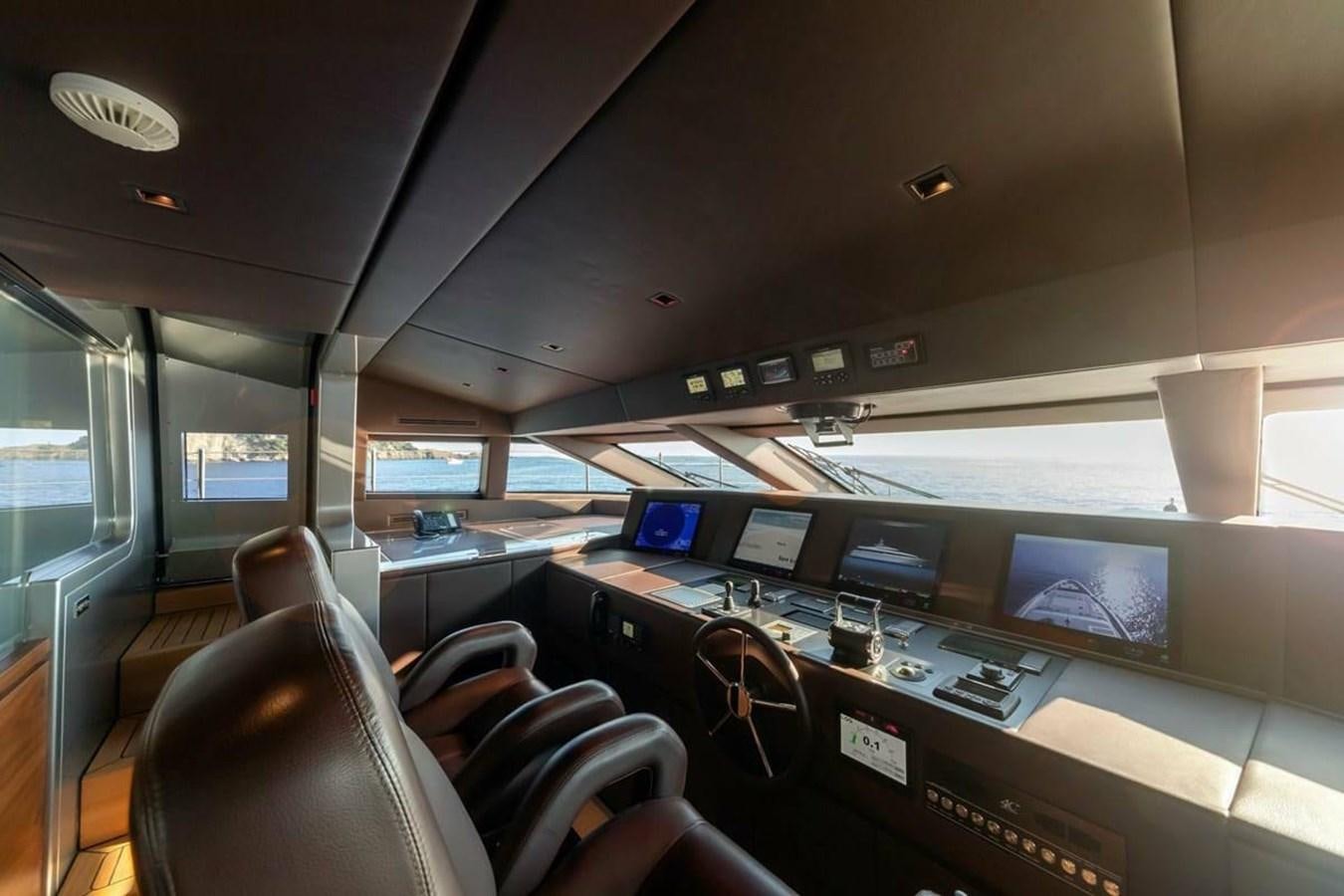 inside of a vehicle with computers aboard LADY A Yacht for Sale