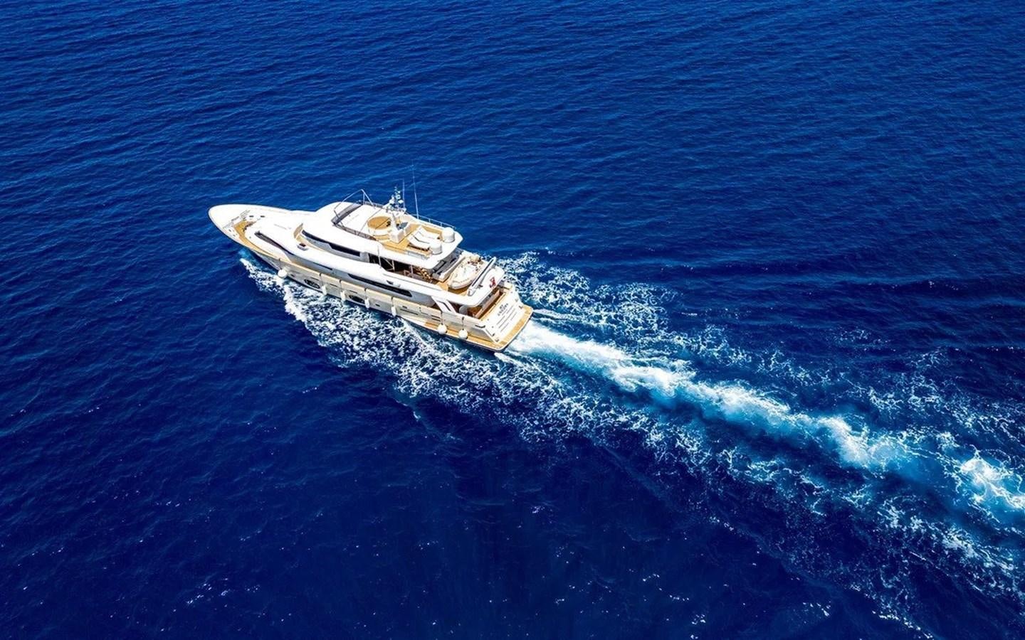 a ship in the ocean aboard UNICORN Yacht for Sale