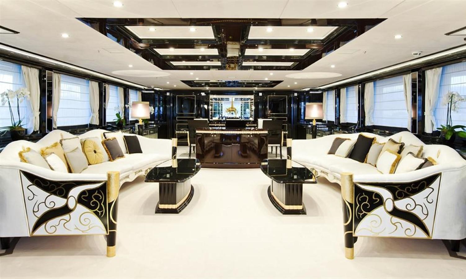 a room with a bed and a television aboard HOPE & LOVE Yacht for Sale