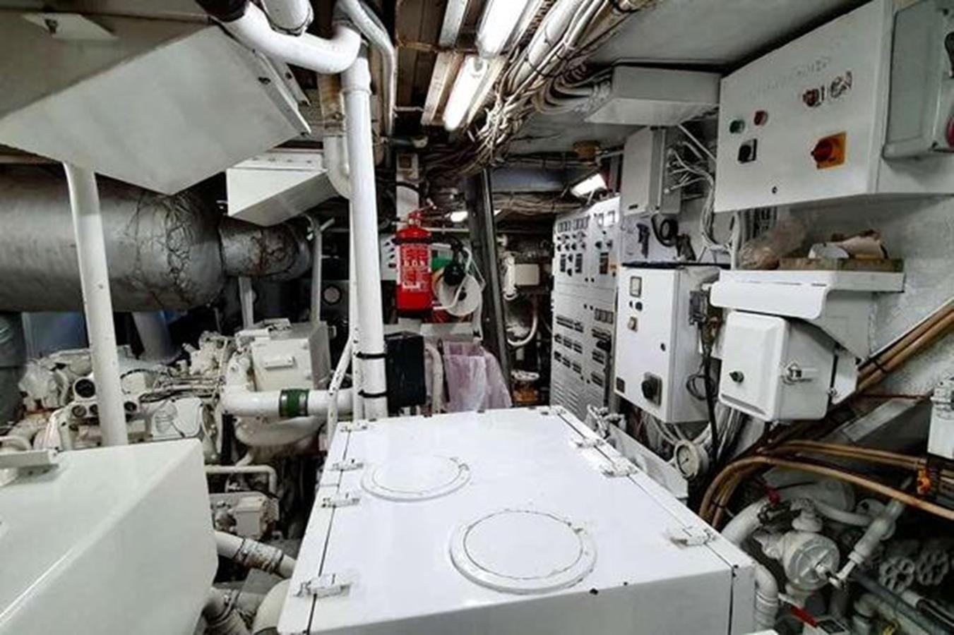 a room with machinery aboard PATRA Yacht for Sale