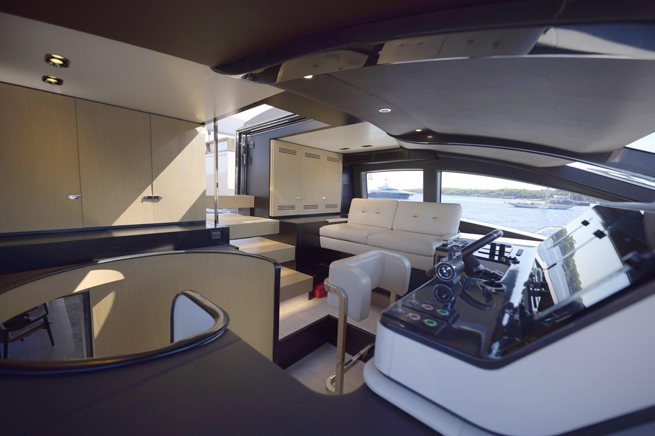 inside of a car aboard GRANDE 27M Yacht for Sale