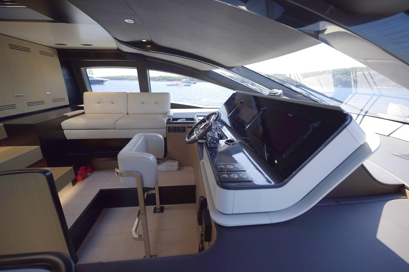 inside of a car aboard GRANDE 27M Yacht for Sale