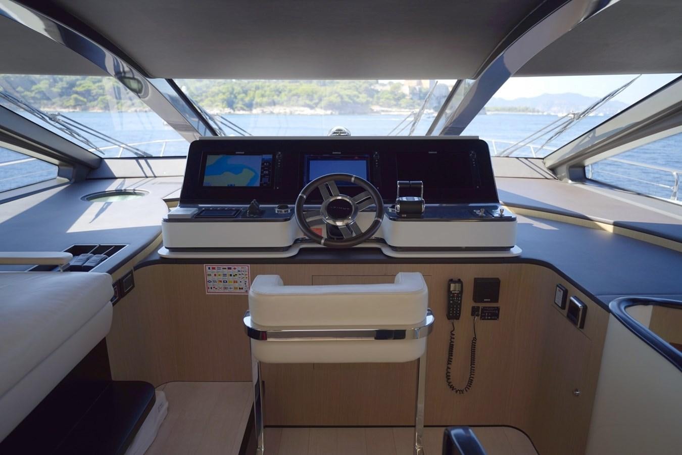 inside of a car aboard GRANDE 27M Yacht for Sale