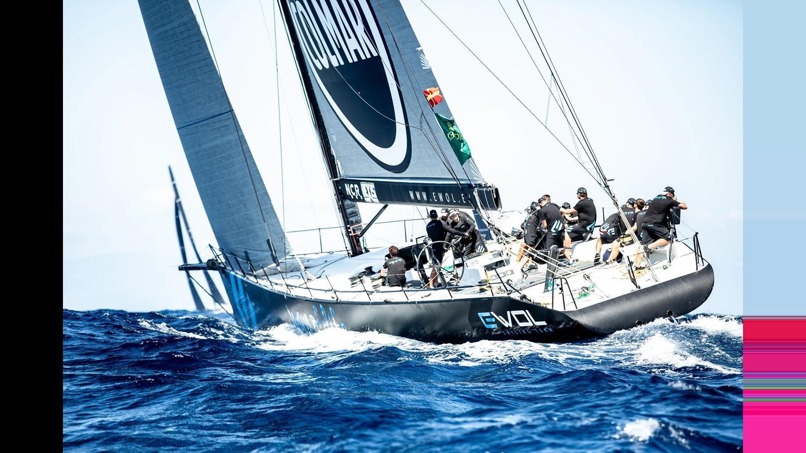 a group of people sailing on a sailboat aboard SUPER MAXI 86 / WAY OF LIFE Yacht for Sale