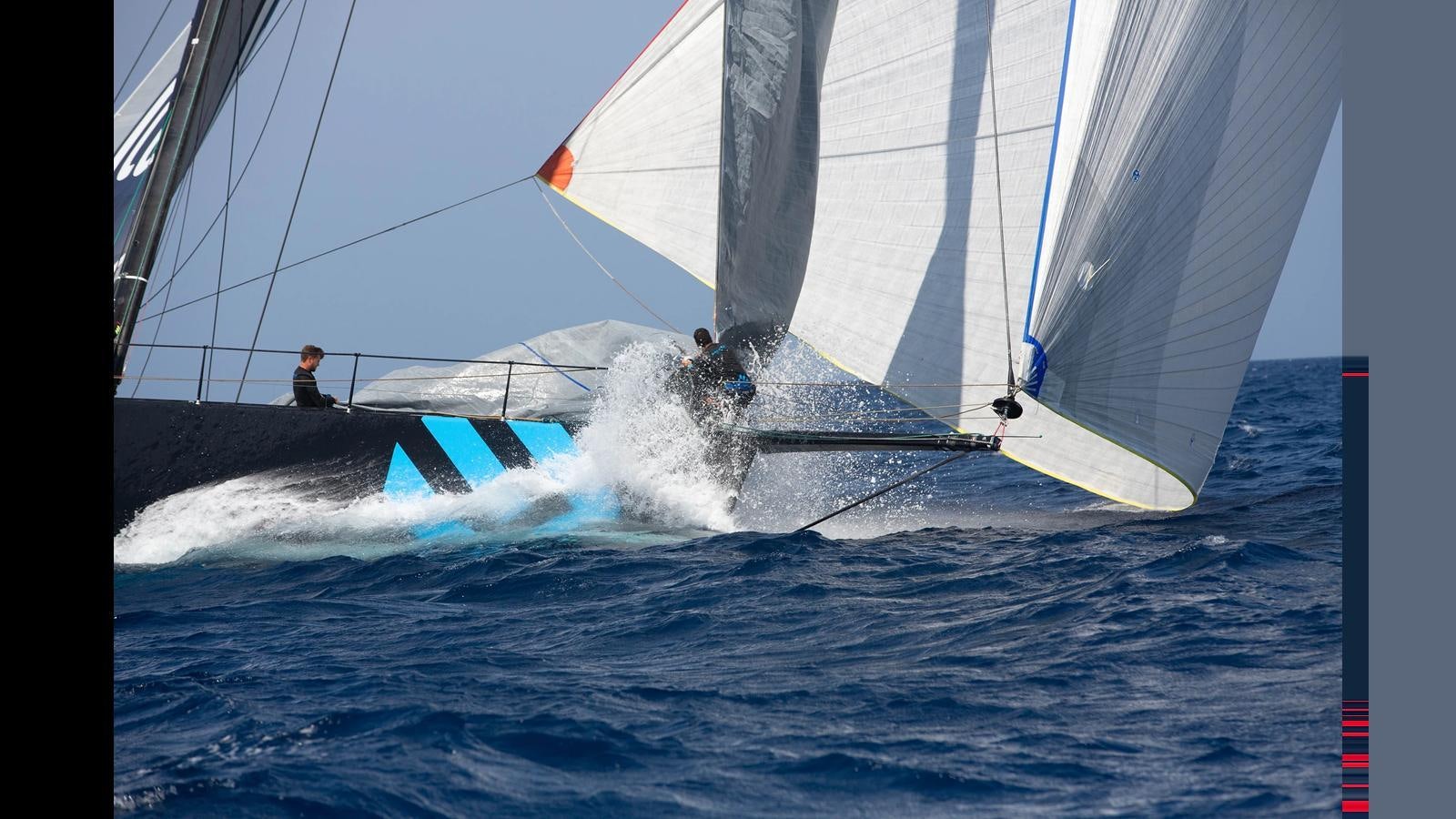 a couple of people sailing on a sailboat aboard SUPER MAXI 86 / WAY OF LIFE Yacht for Sale