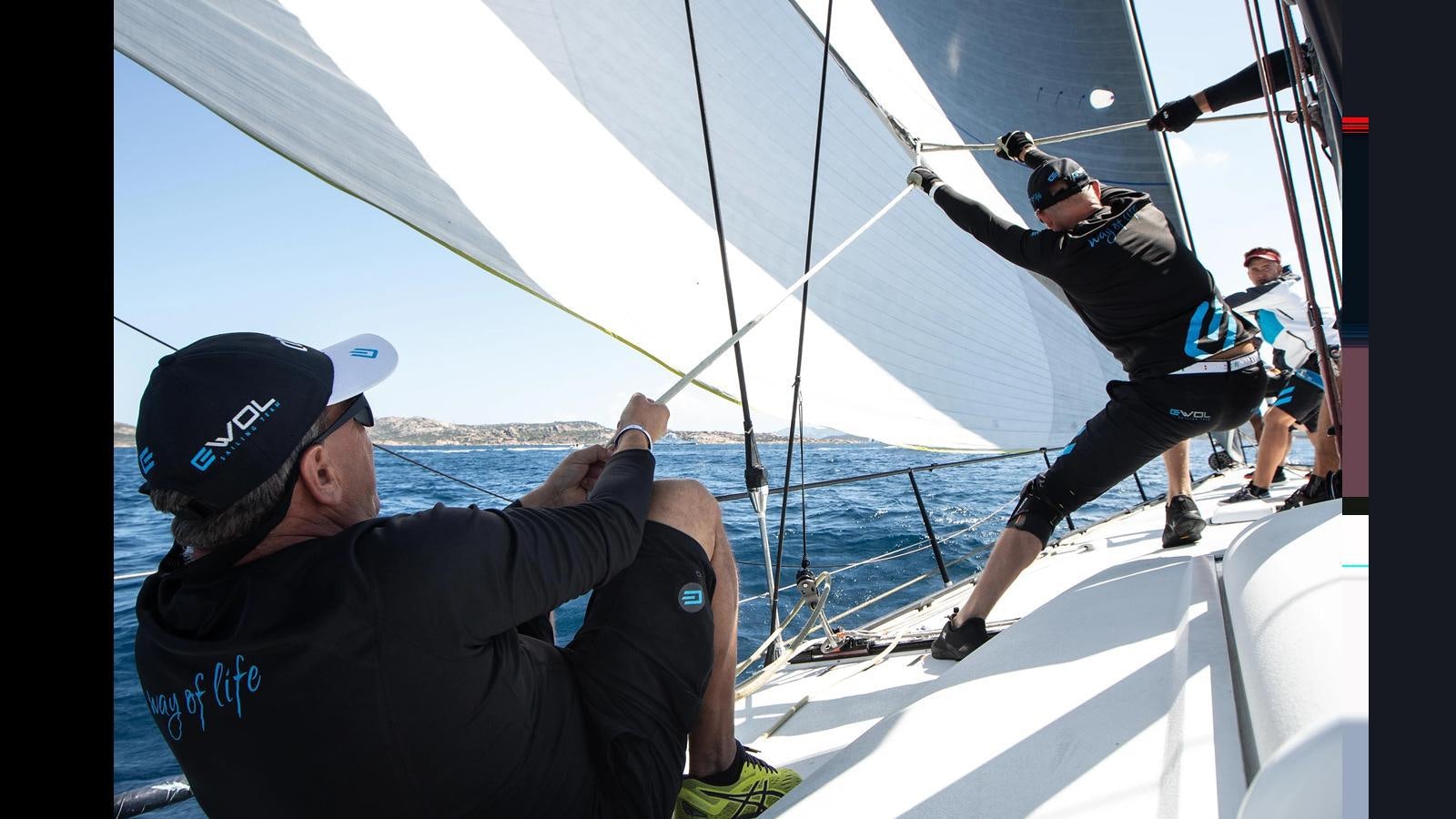 a person on a sailboat aboard SUPER MAXI 86 / WAY OF LIFE Yacht for Sale