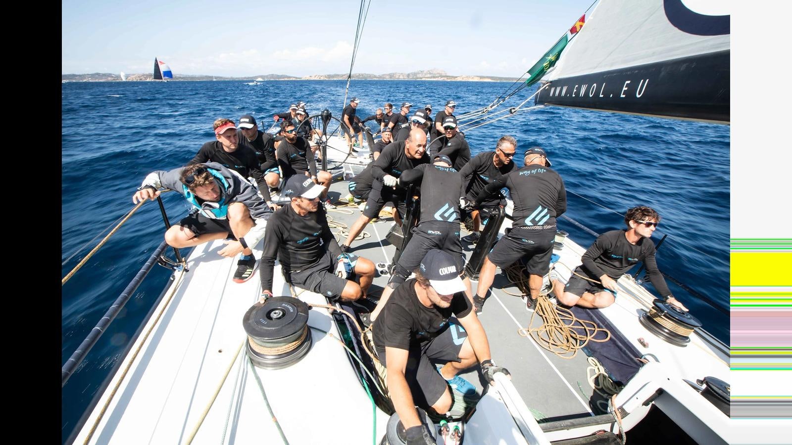 a group of people on a boat aboard SUPER MAXI 86 / WAY OF LIFE Yacht for Sale
