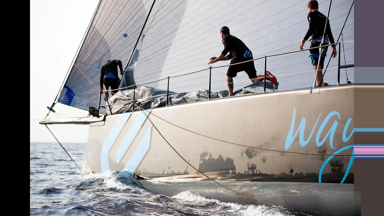 a group of people on a sailboat aboard SUPER MAXI 86 / WAY OF LIFE Yacht for Sale