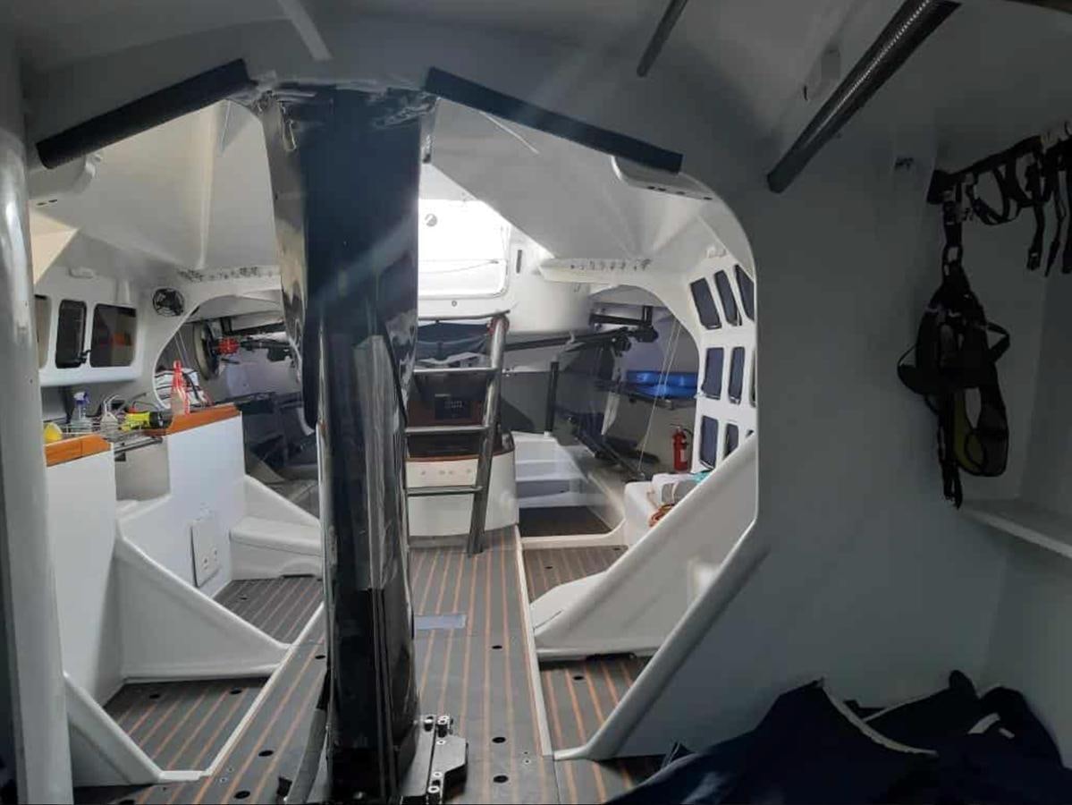 a large room with a large metal object on the ceiling aboard SUPER MAXI 86 / WAY OF LIFE Yacht for Sale