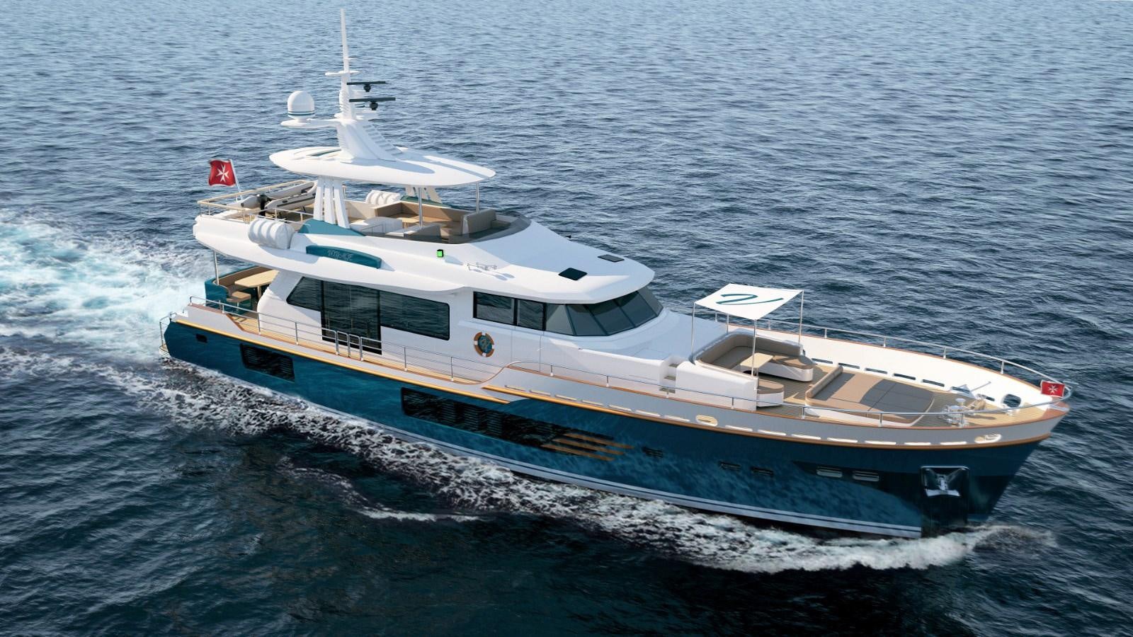a boat on the water aboard VOYAGE ONE Yacht for Sale