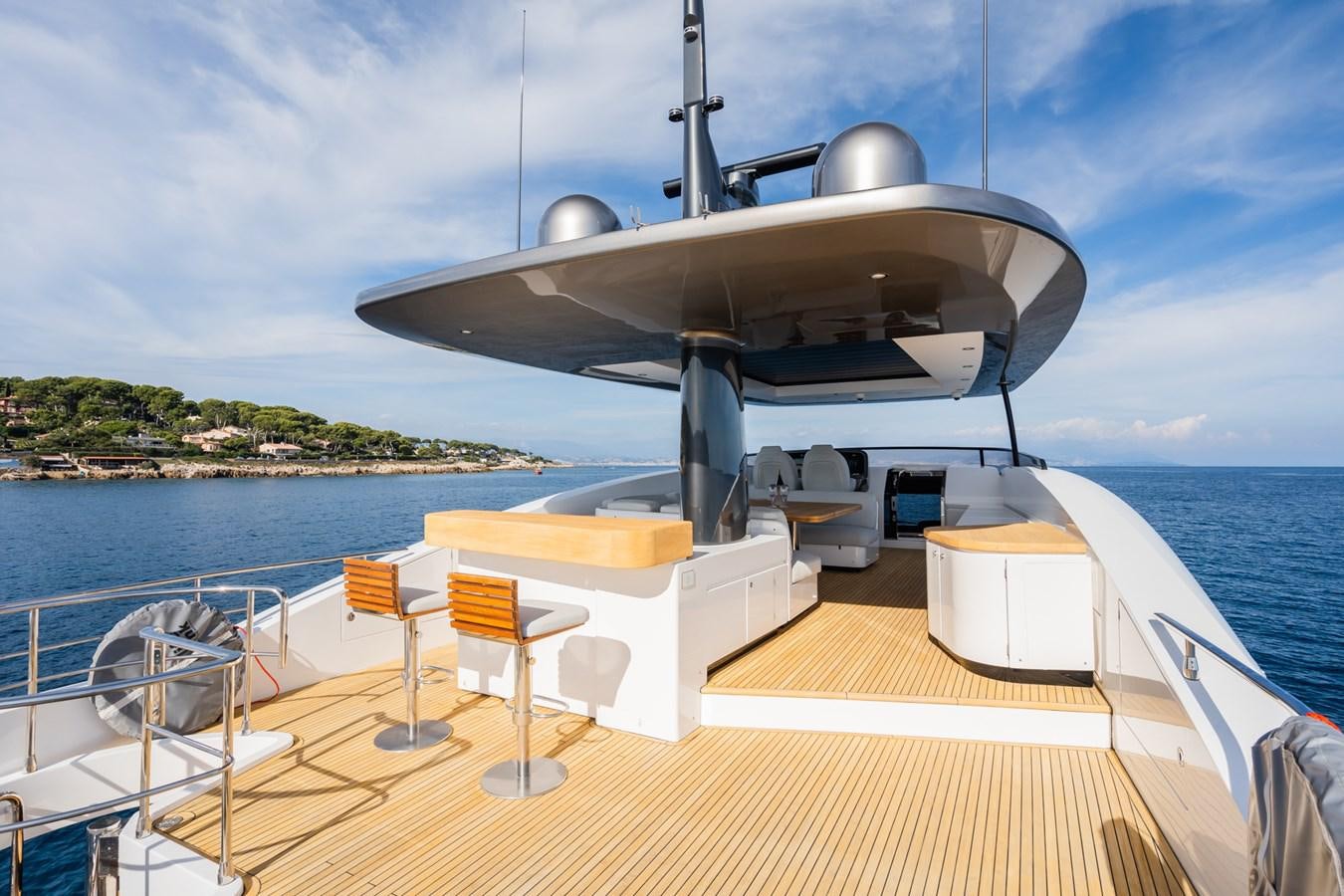 a large aircraft on a boat aboard SWG Yacht for Sale