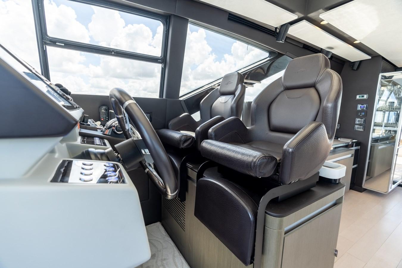the inside of a car aboard ZERO DIMENSION Yacht for Sale