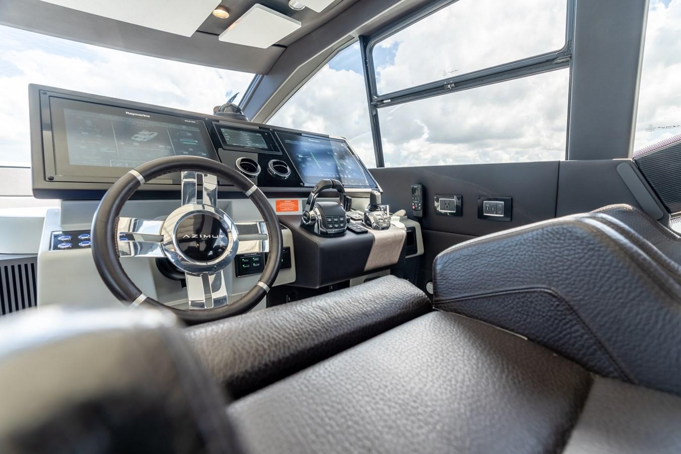 inside of a car aboard ZERO DIMENSION Yacht for Sale
