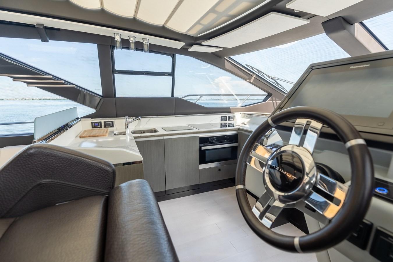 inside of a car aboard ZERO DIMENSION Yacht for Sale