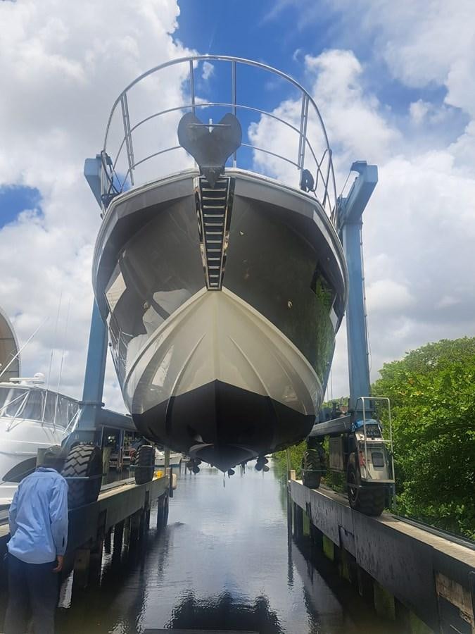 a large machine on a platform aboard ZERO DIMENSION Yacht for Sale