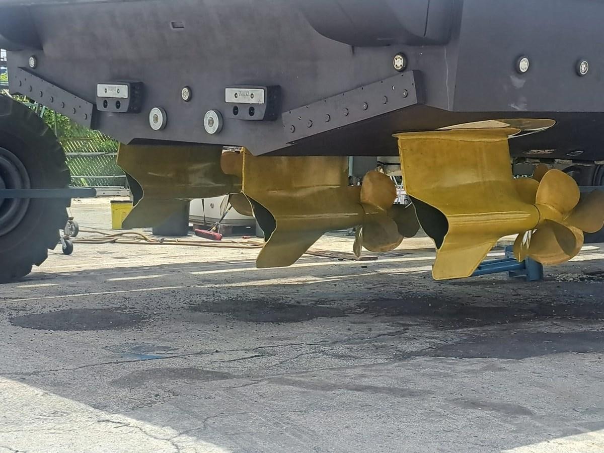 a large machine with a large piece of equipment on it aboard ZERO DIMENSION Yacht for Sale