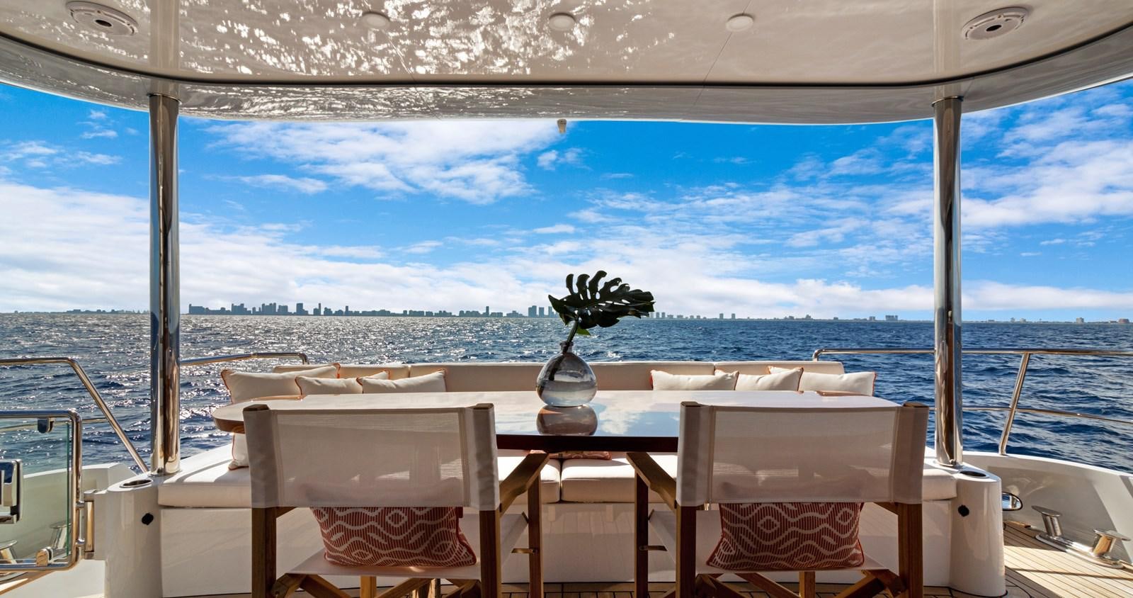 a table on a boat aboard CLB65 Yacht for Sale