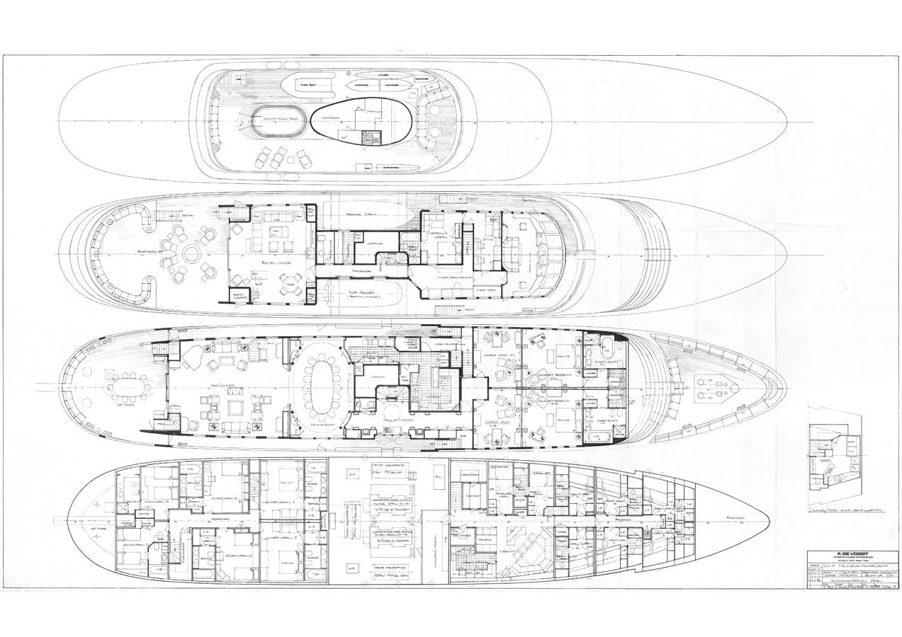 diagram, engineering drawing aboard LADY BEATRICE Yacht for Sale