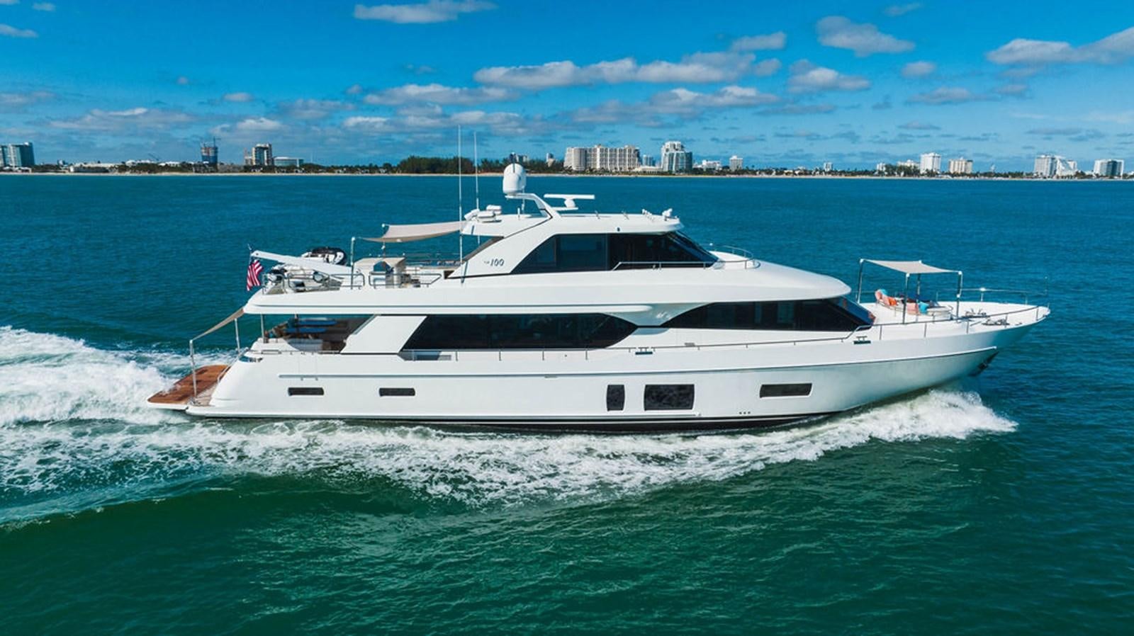 a white yacht on the water aboard FAR NIENTE Yacht for Sale
