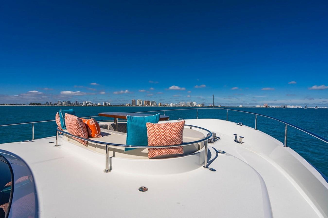 a deck with chairs on it aboard FAR NIENTE Yacht for Sale