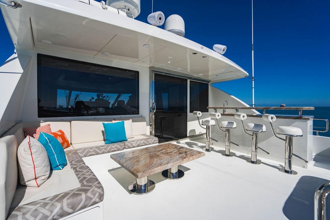 a room with a large screen aboard FAR NIENTE Yacht for Sale
