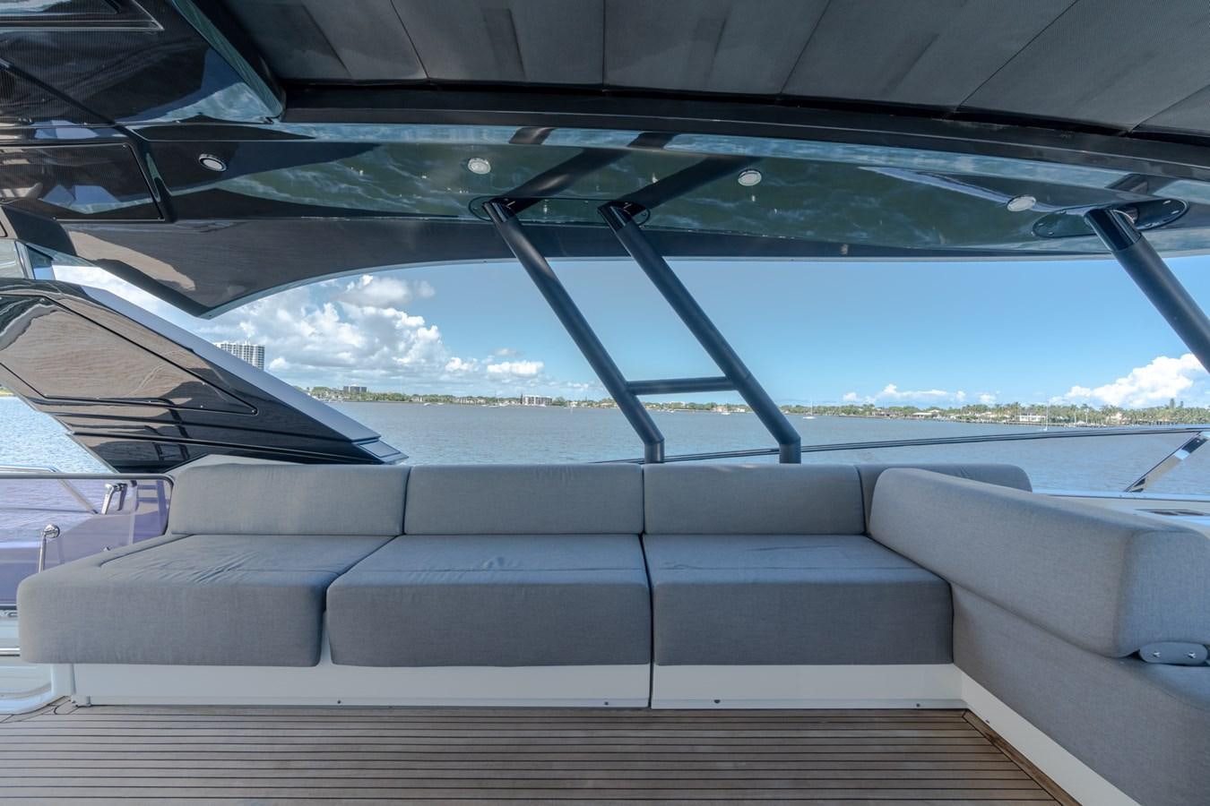 the inside of a car aboard PANDA Yacht for Sale