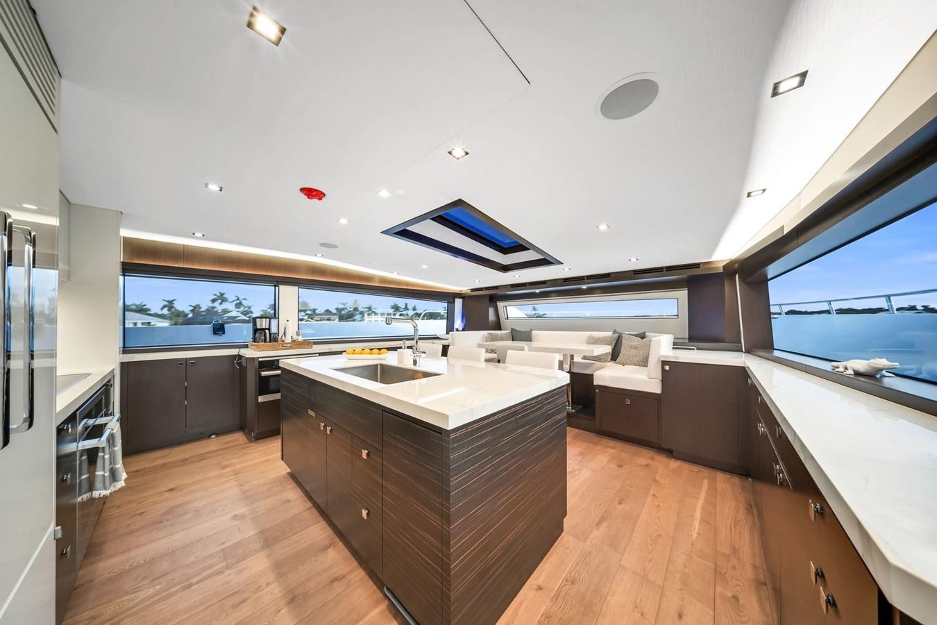 a modern kitchen with a large open space aboard ANOTHER IMPULSIVE DECISION Yacht for Sale