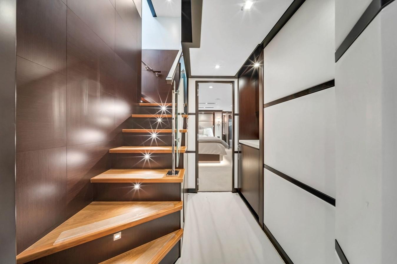 a staircase in a building aboard ANOTHER IMPULSIVE DECISION Yacht for Sale