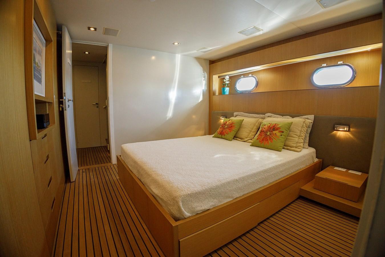 a bed in a room aboard PAPA-GOLFE Yacht for Sale