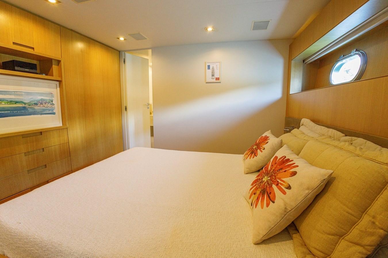 a bed in a room aboard PAPA-GOLFE Yacht for Sale
