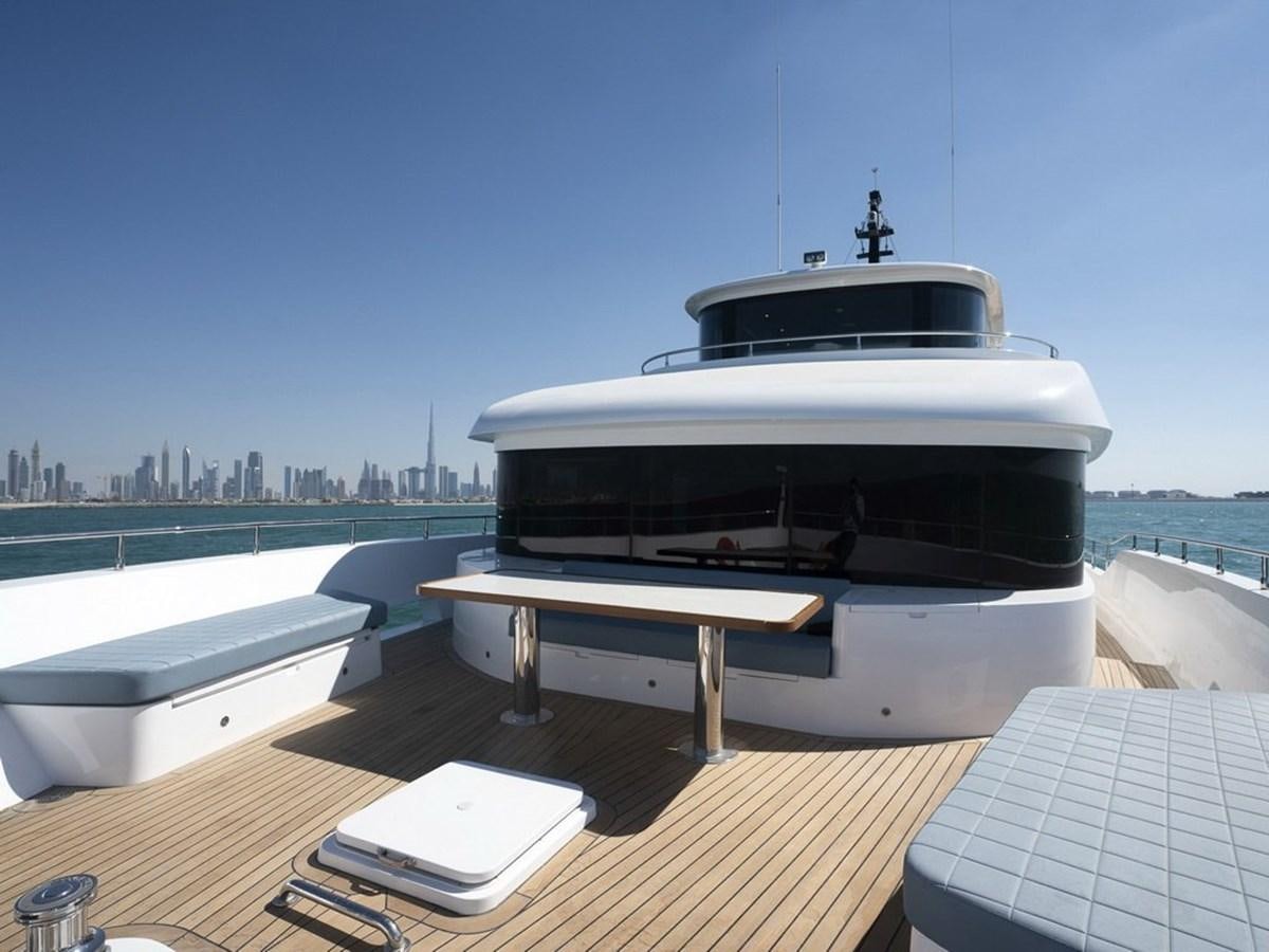 a boat on a deck aboard NOMAD 95 SUV Yacht for Sale